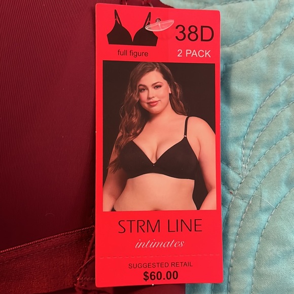 NWT STRM LINE 2 Pack Full Figure Wire Free bras 38D - Picture 5 of 6